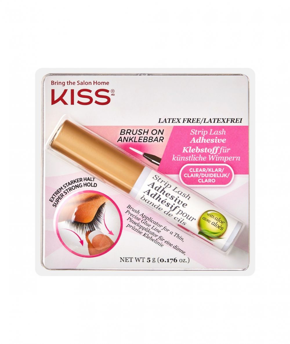 წამწამების გამჭირვალე წებო-KISS 24 Hr Strip Eyelash Adhesive - 5g.